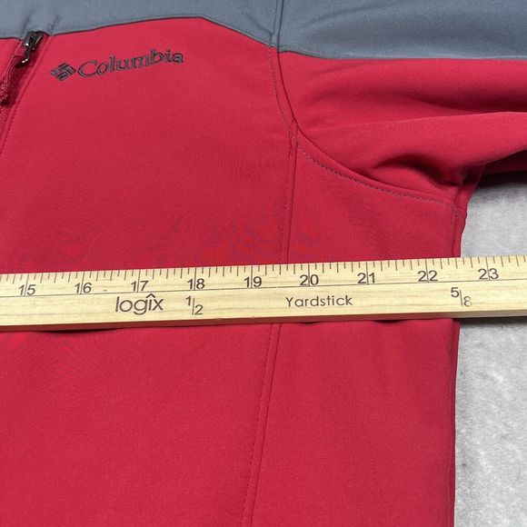 Columbia Jacket Mens Size M Medium Dark Red Omni-Wind Zip Up Jacket Fleece Lined - Picture 9 of 15